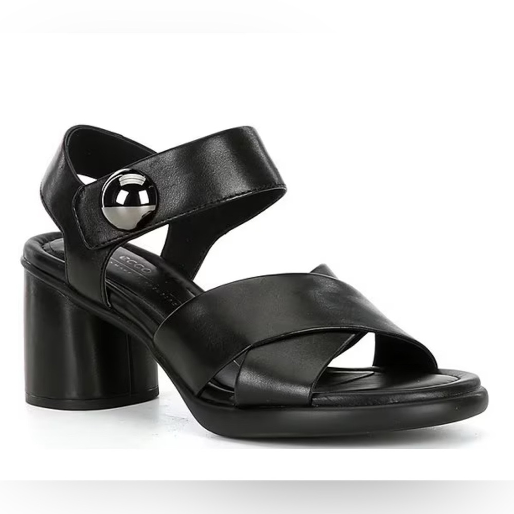 Ecco Sculpted Lx 55I Women's Leather Black Sandals Size 9 -9.5 EU 40 New no box
